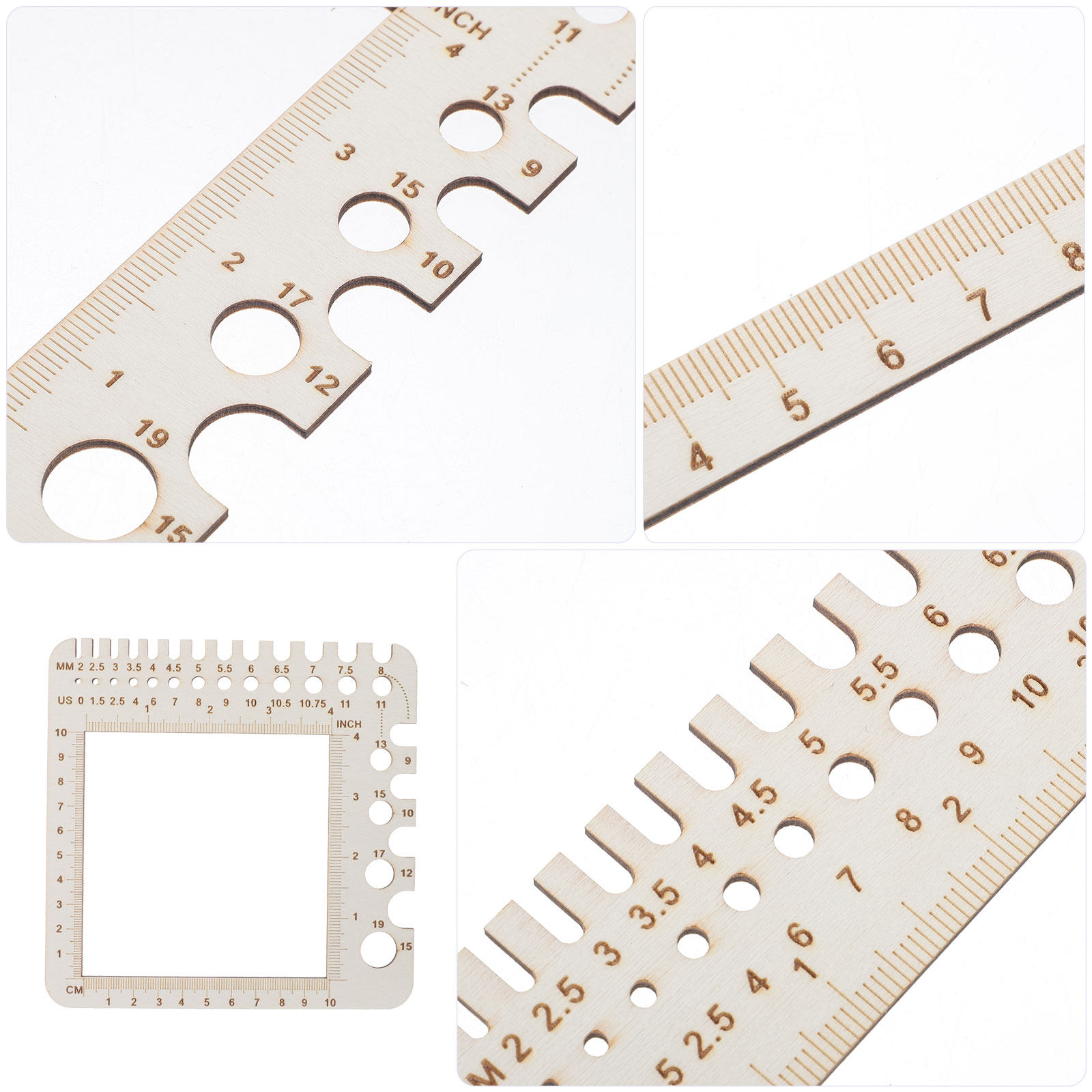 2Pcs Wooden Knitting Gauge Rul - đánh giá và giá Sewing Gauge Ruler