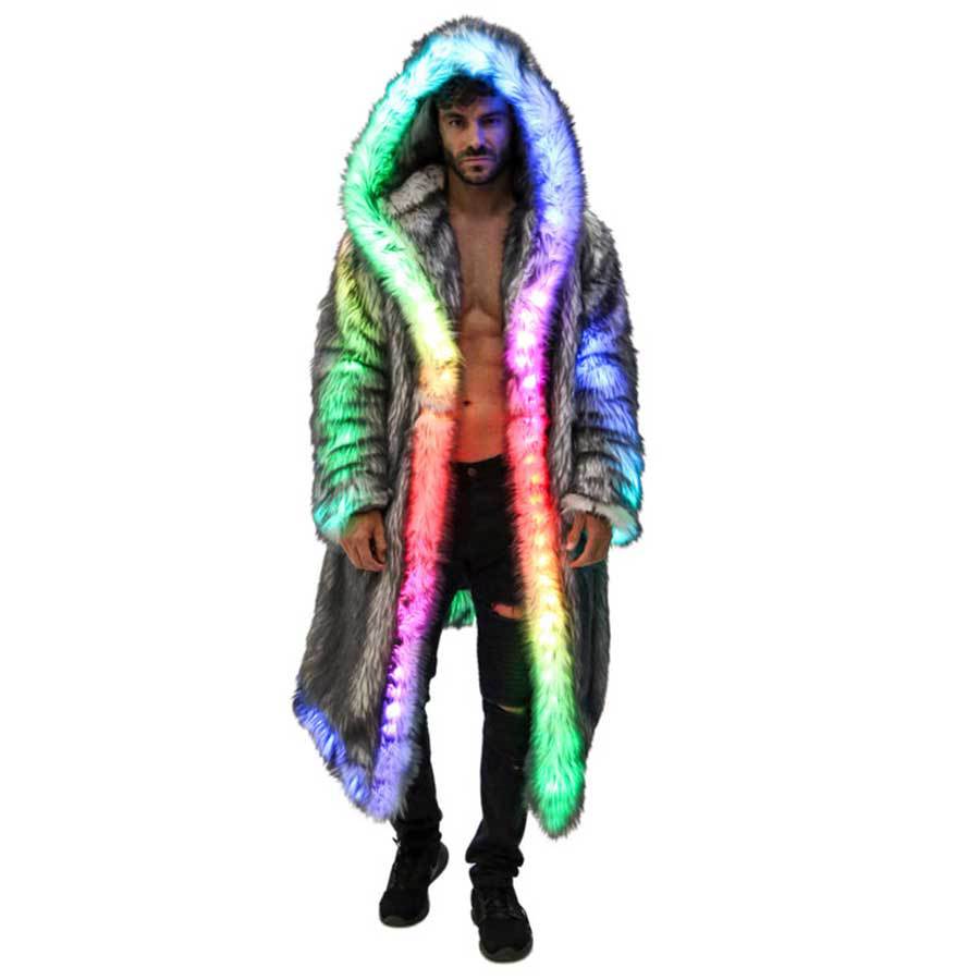 Faux Fur Coat Men Hooded Outer - đánh giá và giá Sewing V