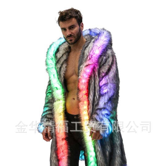 Faux Fur Coat Men Hooded Outer - đánh giá và giá Sewing V