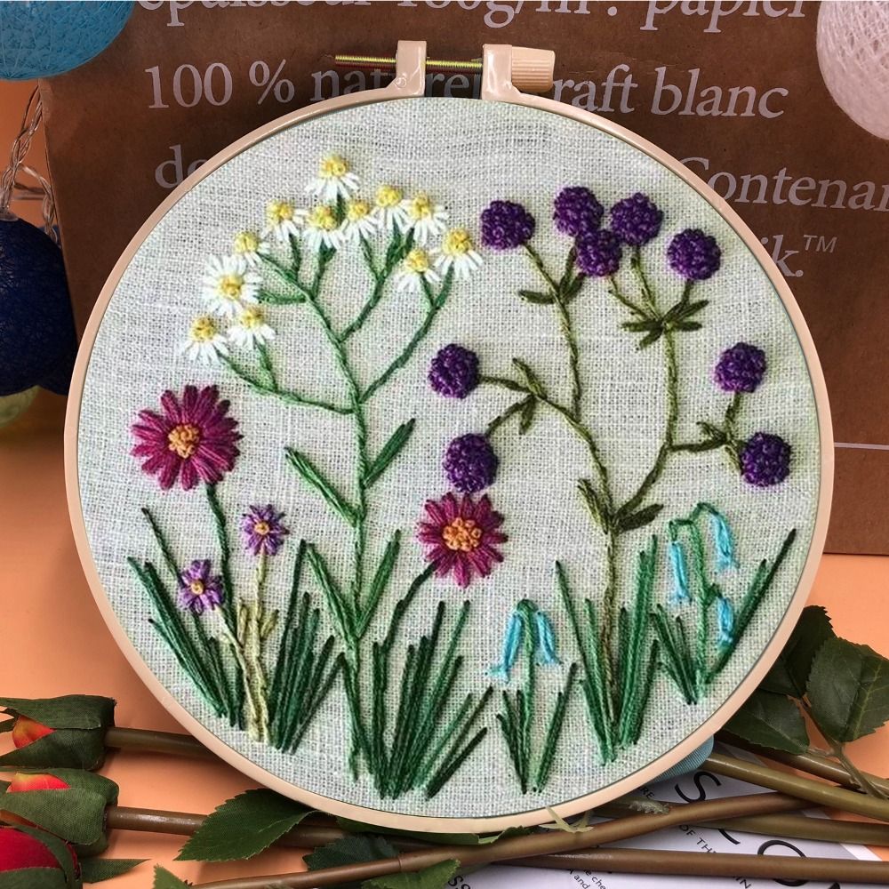 Flower Pattern DIY Embroidery  - đánh giá và giá Textile Sewing Patterns