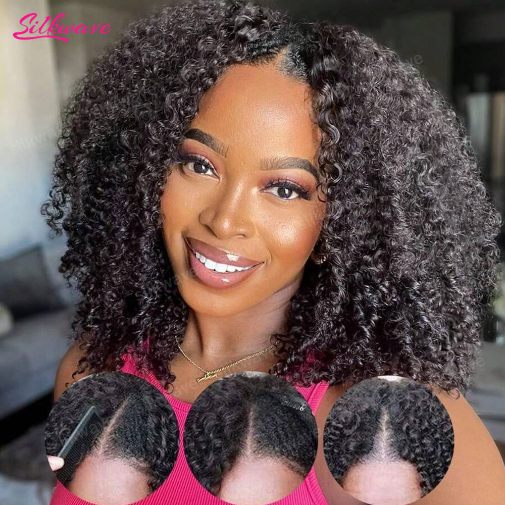 Curly V Part Wig Human Hair No - đánh giá và giá Sewing V