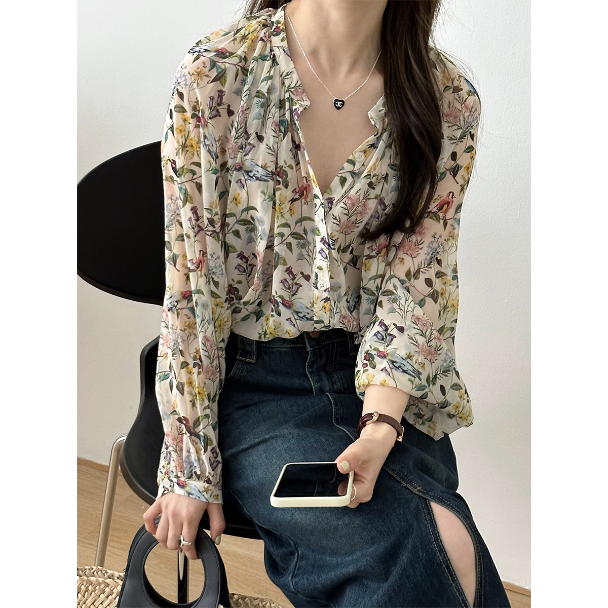 2025 Women Spring Flower Print - đánh giá và giá Sewing V