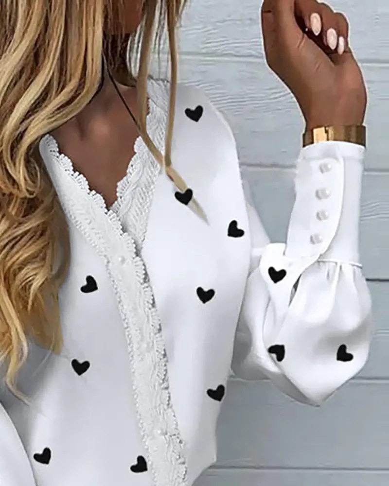 Women Sweet Love Heart Paintin - đánh giá và giá Sewing V